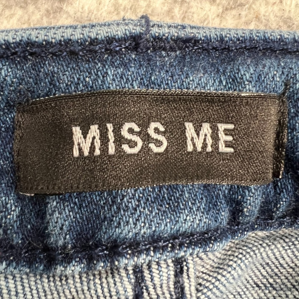 Miss Me Jeans Womens‎ 31 *29 Crop Slim Bootcut Raw Hem Boho Denim Blue Two-Tone - Picture 2 of 11